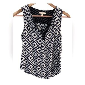 Women's Skies are Blue Sleeveless Dark Navy & White Top Blouse Shirt Size Small